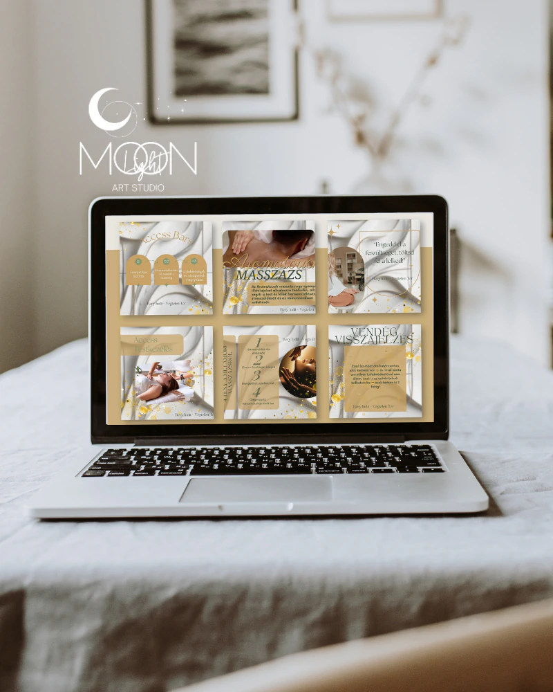 Diana Mraz Social Media management Moonlight Art Studio design közösségi média márkaépítés grafika arculat referencia