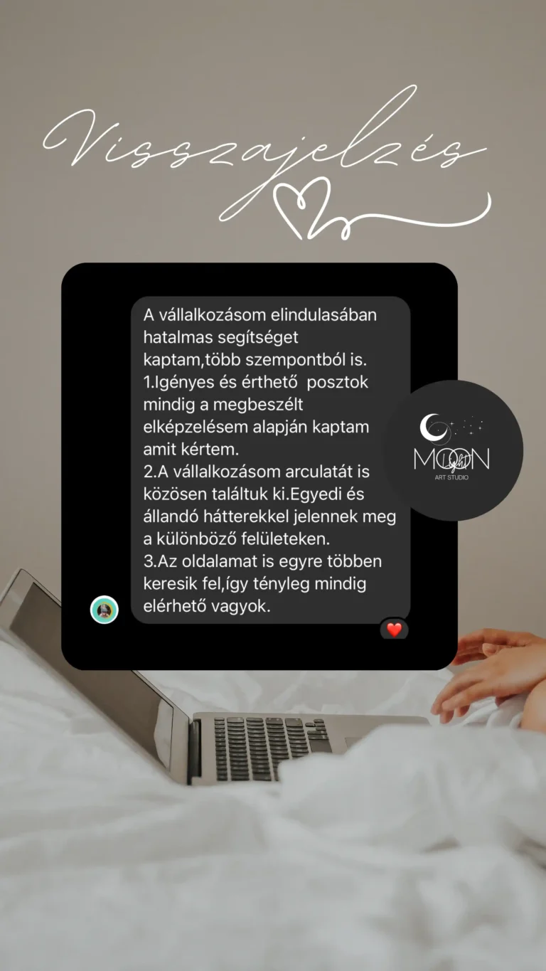 Diana Mraz Social Media management Moonlight Art Studio design közösségi média márkaépítés grafika arculat vélemény